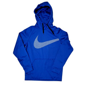 Nike Men's Hoodie Size M Blue Dri-Fit Big Center Graphic Swoosh Fleece Training